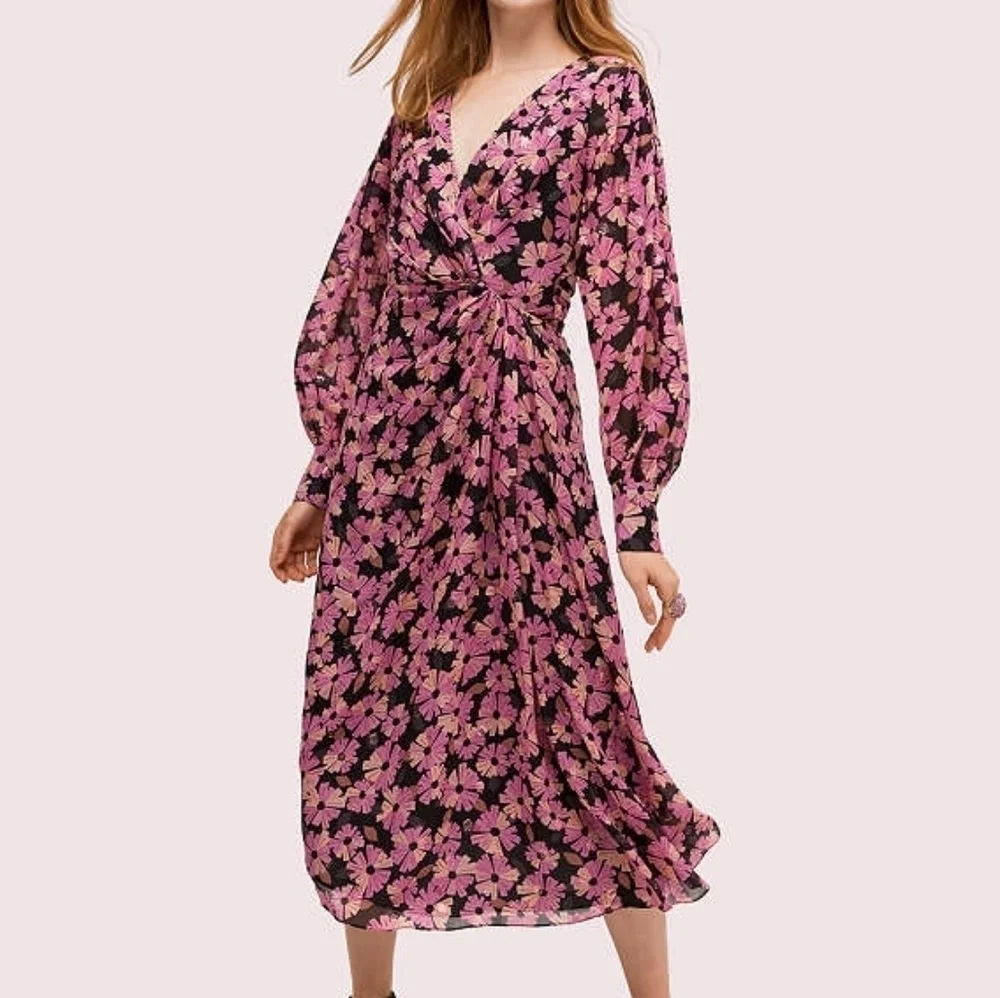 New Kate Spade Wallflower Chiffon Midi Dress